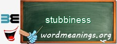 WordMeaning blackboard for stubbiness